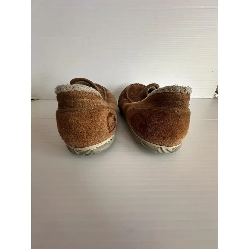 Sorel Mens Brown Suede Leather Loafer Slippers Moc Cozy Comfort Size 8